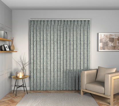 Linden Teal Triple Pleat Curtain