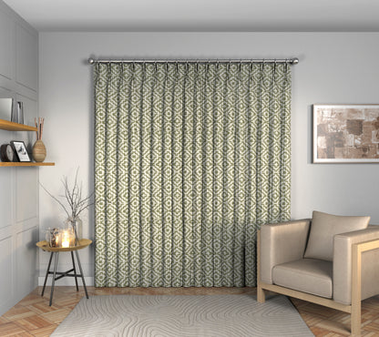 Linden Celadon Double Pleat Curtain