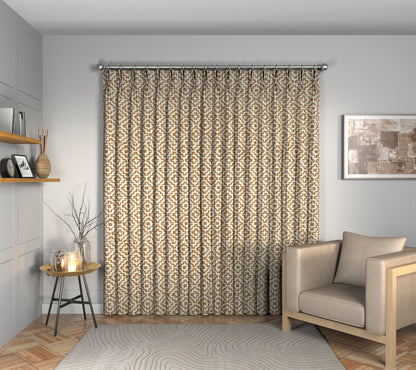 Linden Ochre Double Pleat Curtain