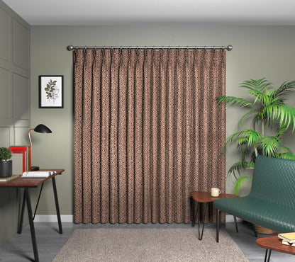 Linden Russet Double Pleat Curtain