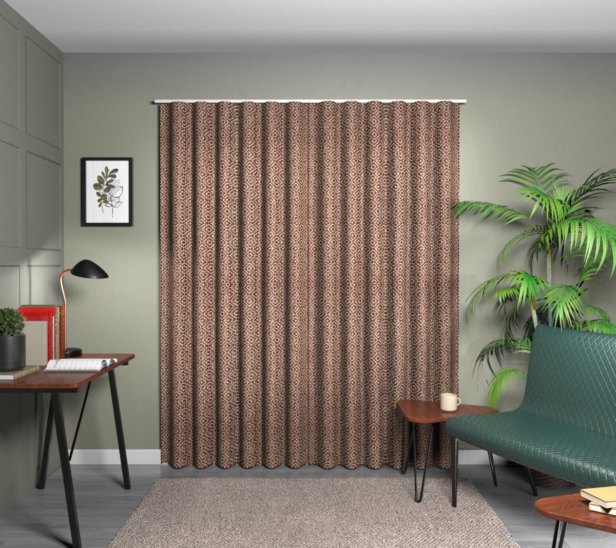 Linden Russet Wave Curtain