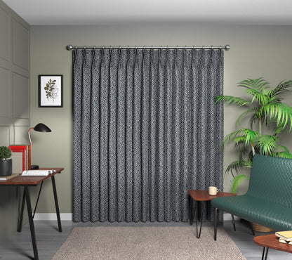 Linden Indigo Double Pleat Curtain