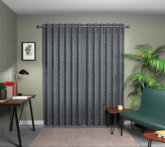 Linden Indigo Eyelet Curtain