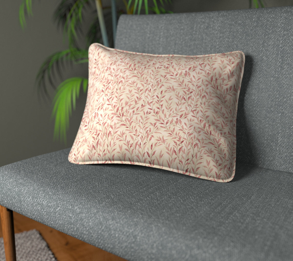 Osier Rosewood/Sepia Piped Cushion
