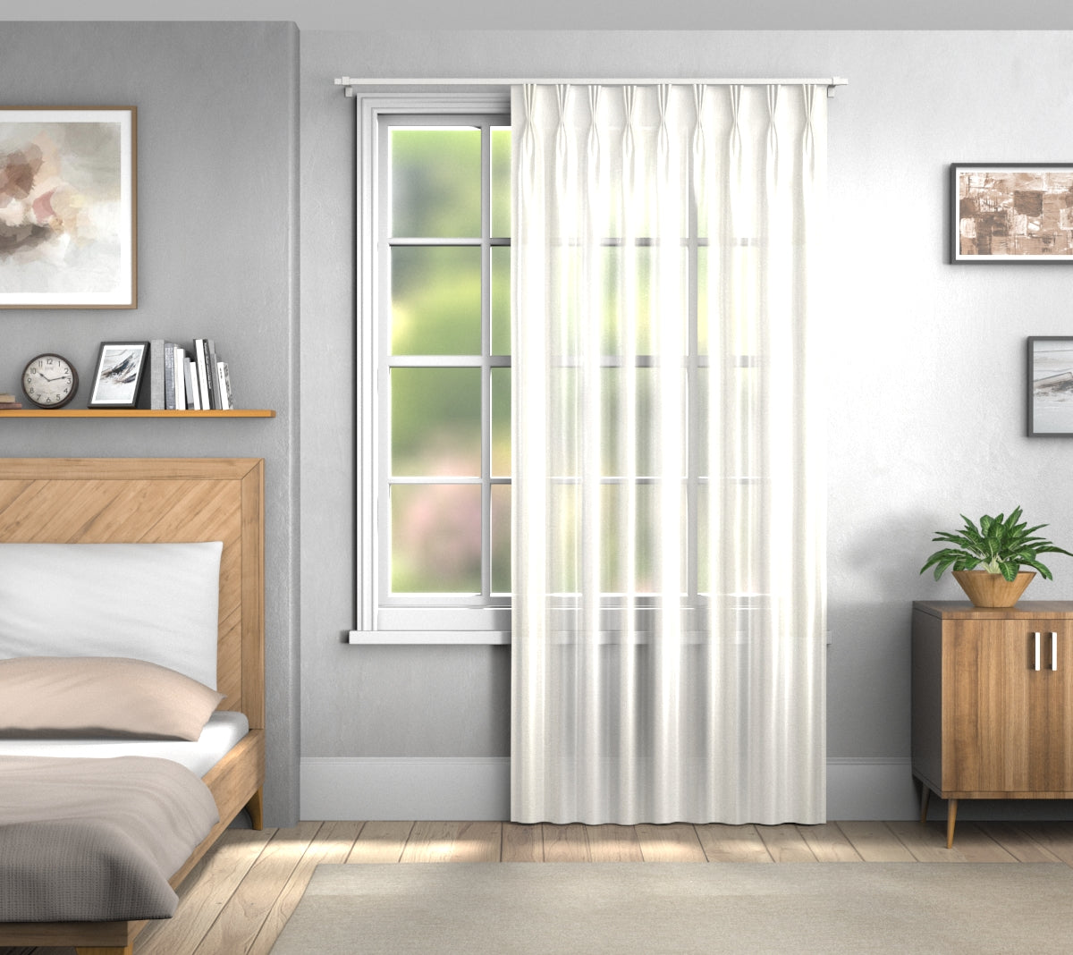 Delis Chalk Triple Pleat Curtain