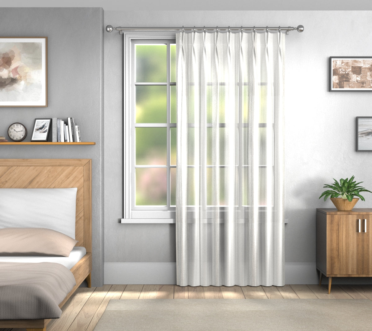 Delis Dove Grey Double Pleat Curtain