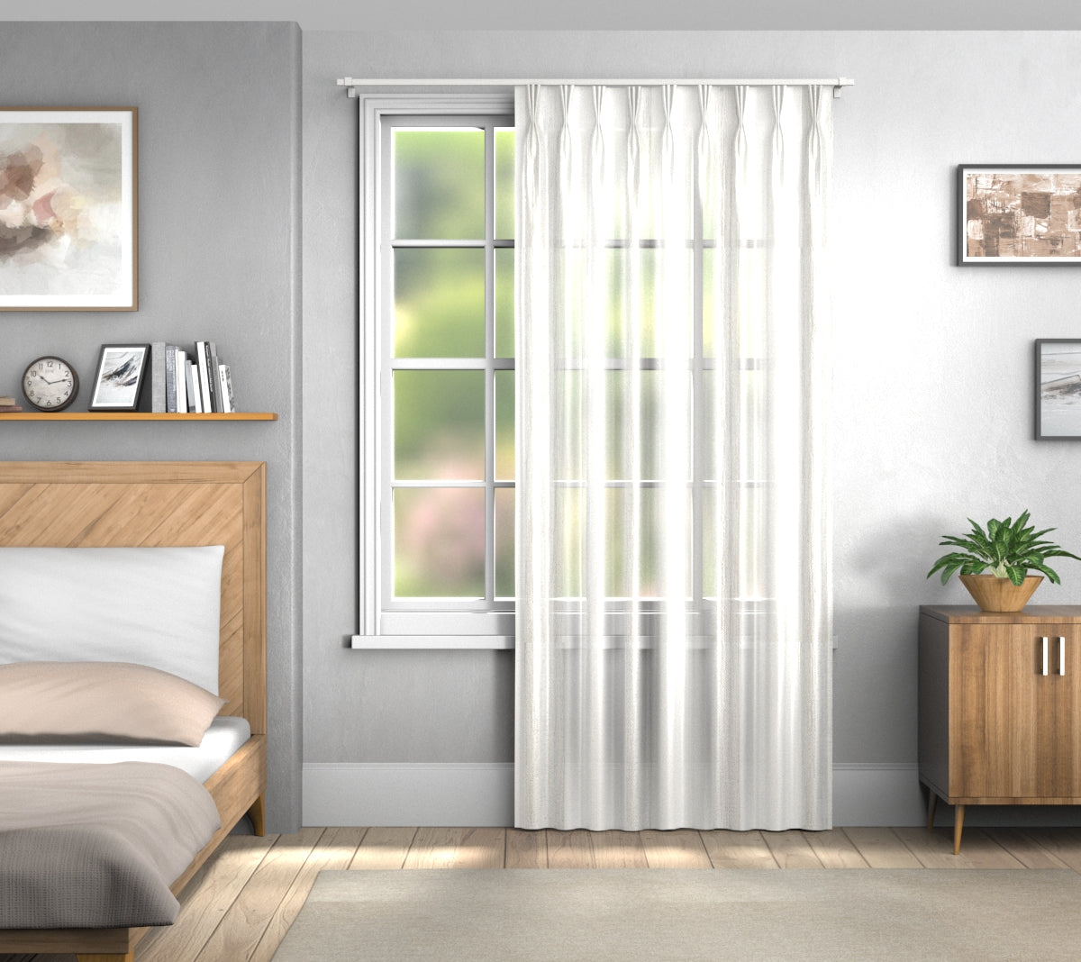 Delis Dove Grey Triple Pleat Curtain