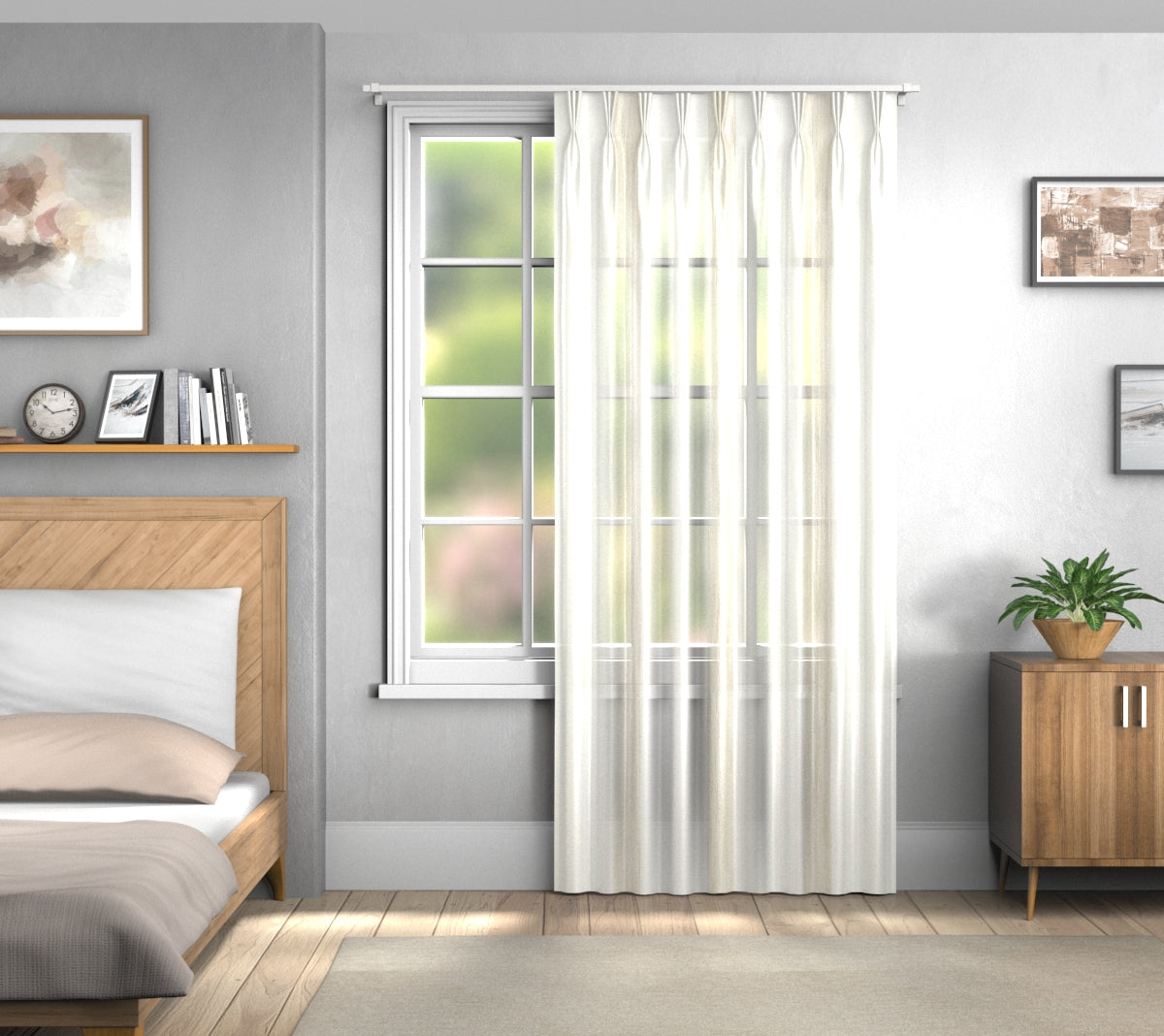 Delis Natural Triple Pleat Curtain