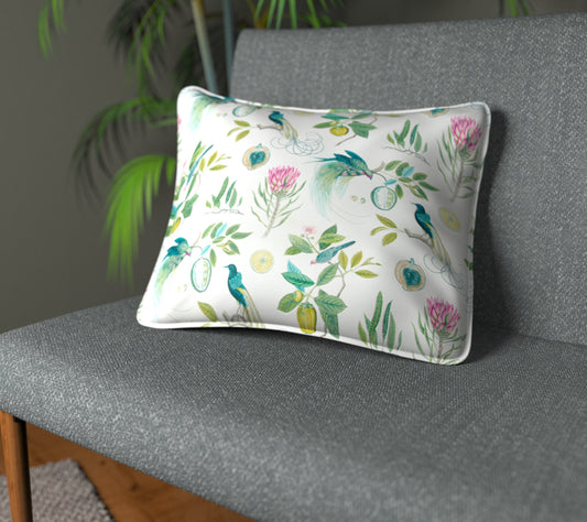 Paradesia Botanical Green Piped Cushion