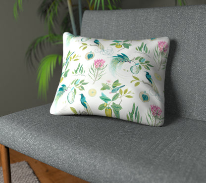Paradesia Botanical Green Plain Cushion