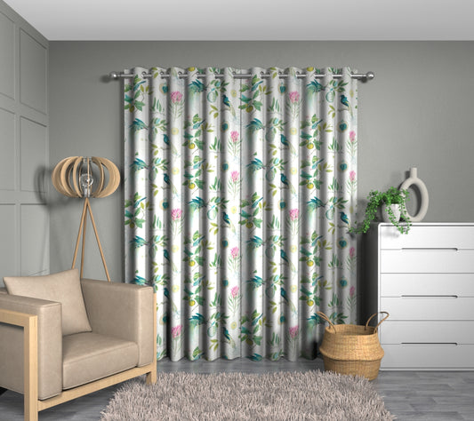 Paradesia Botanical Green Eyelet Curtain