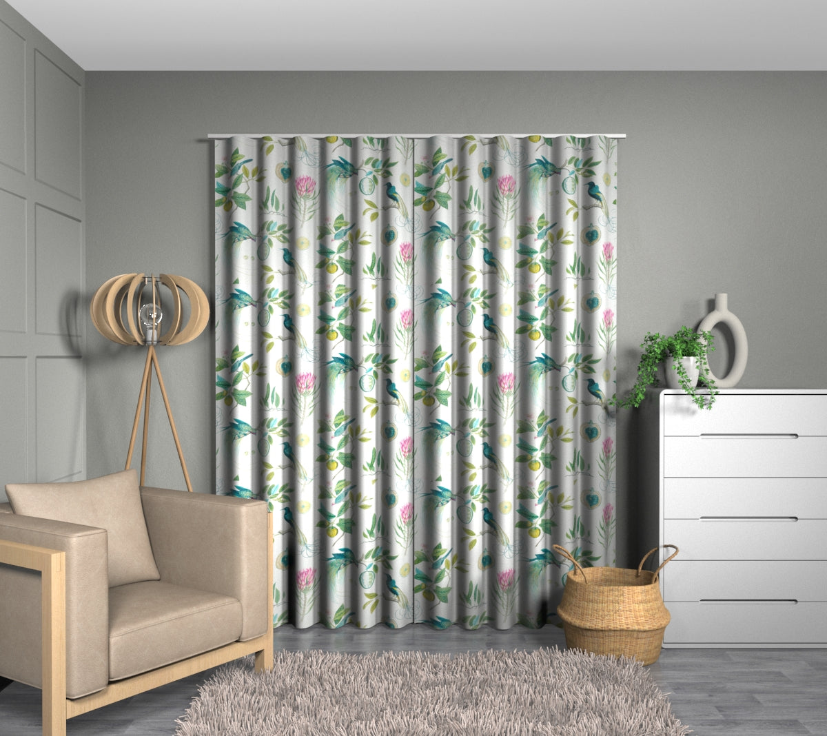 Paradesia Botanical Green Wave Curtain