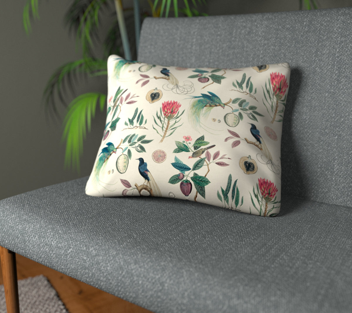 Paradesia Fig/Indigo Plain Cushion