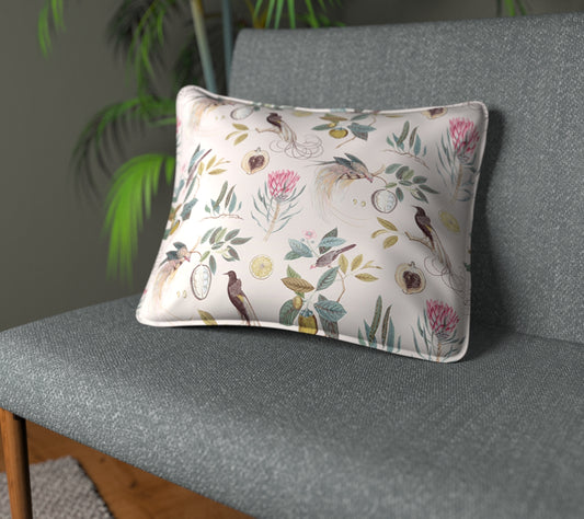 Paradesia Orchid/Grey Piped Cushion