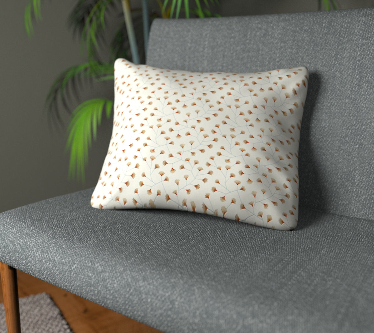 Gingko Trail Brick Plain Cushion