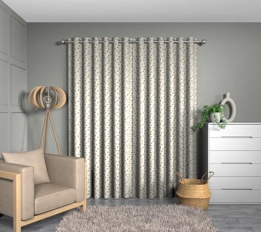 Gingko Trail Brick Eyelet Curtain
