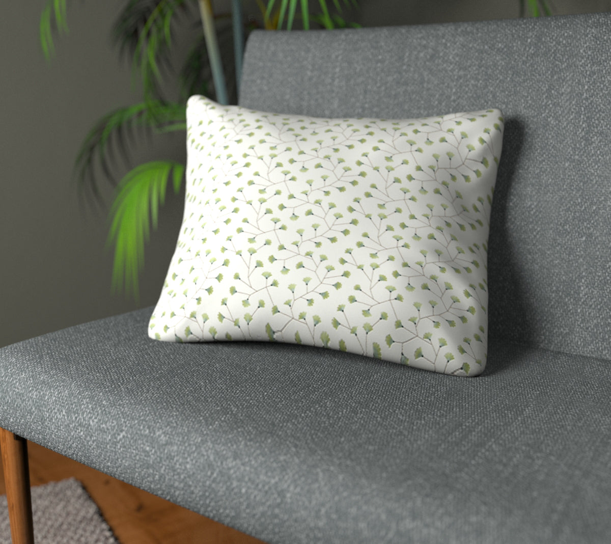 Gingko Trail Winter Rocket Plain Cushion