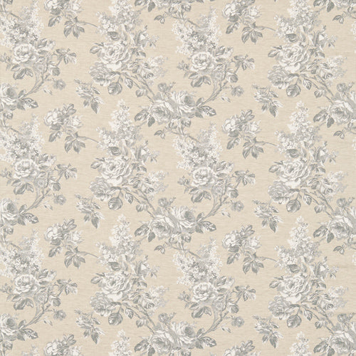 Sorilla Damask Silver/Linen Fabric Sample
