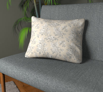 Sorilla Damask Silver/Linen Plain Cushion