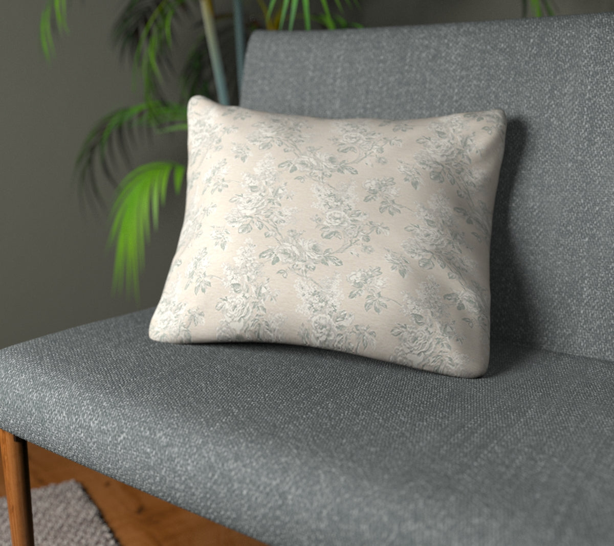 Sorilla Damask Eggshell/Linen Plain Cushion
