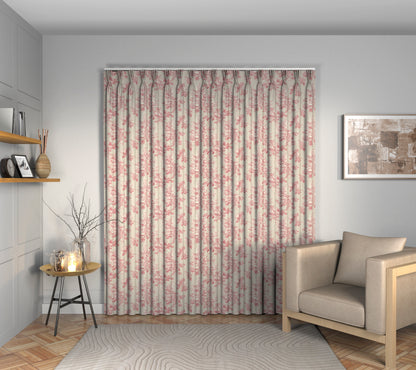 Sorilla Damask Rose/Linen Triple Pleat Curtain