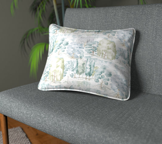 Waterperry Mint Piped Cushion