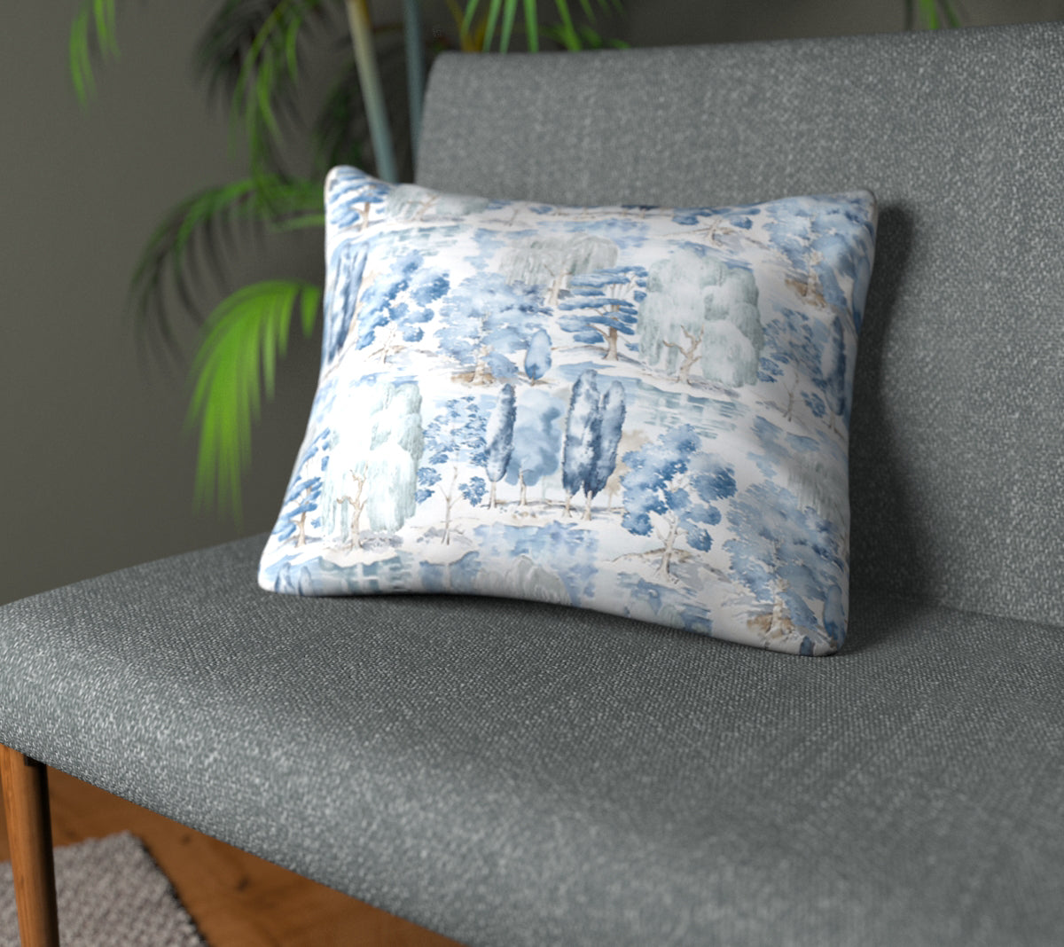 Waterperry Indigo Plain Cushion