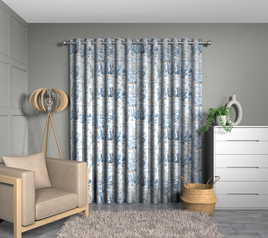 Waterperry Indigo Eyelet Curtain