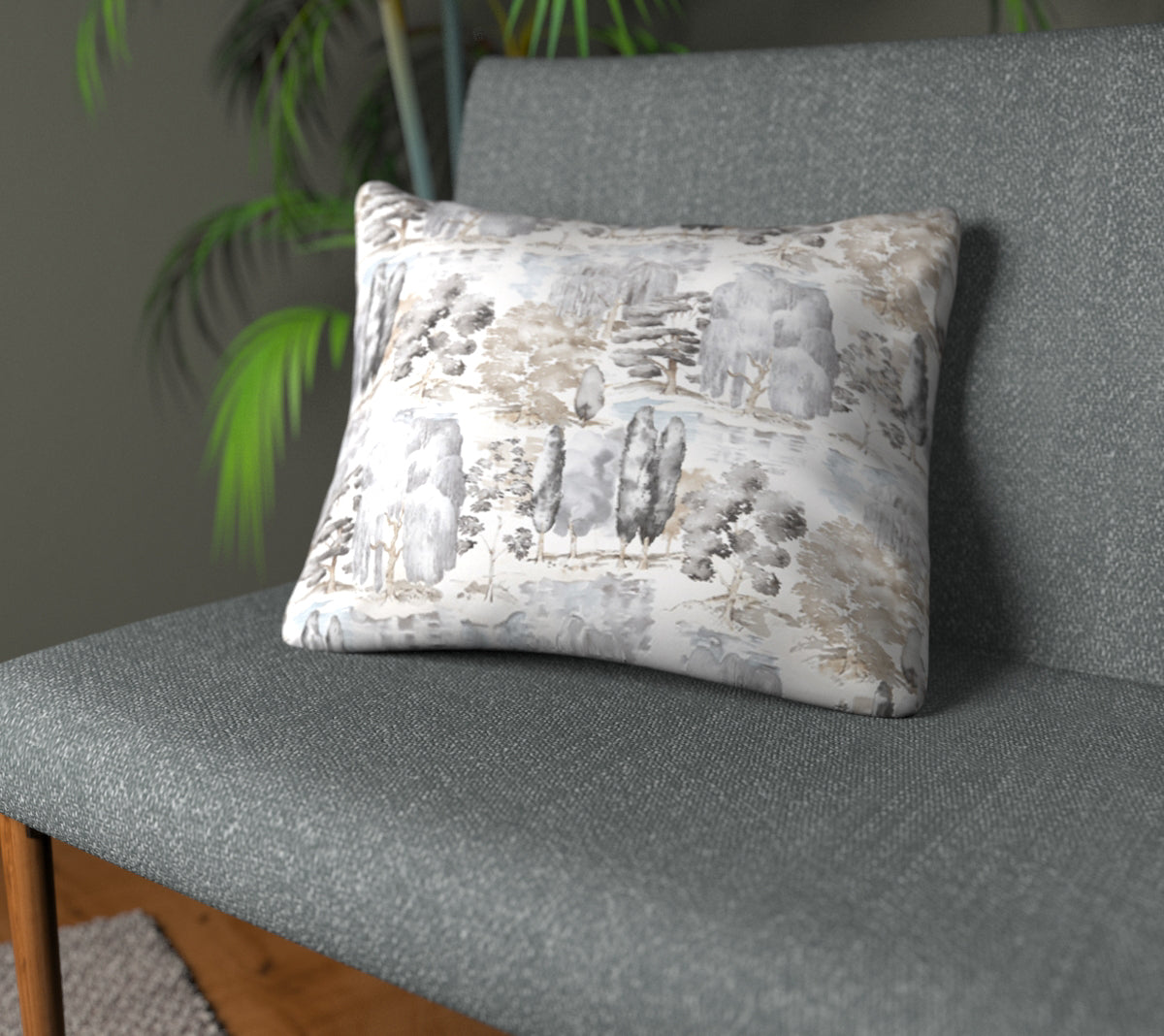 Waterperry Charcoal Plain Cushion