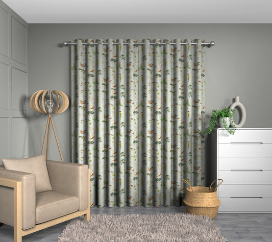 Woodland Chorus Sky Blue/Multi Eyelet Curtain
