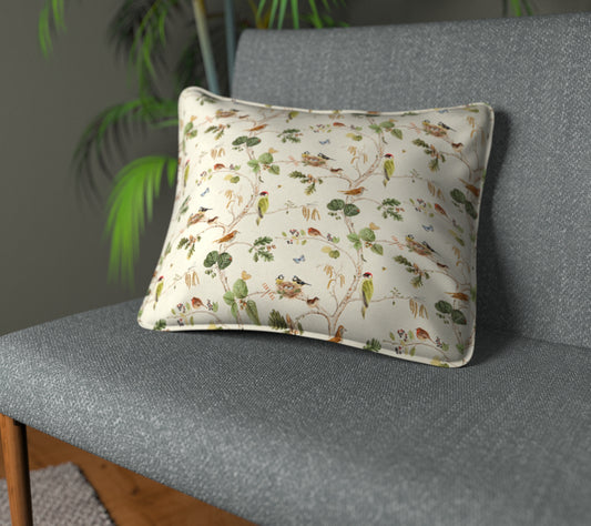 Woodland Chorus Linen/Multi Piped Cushion