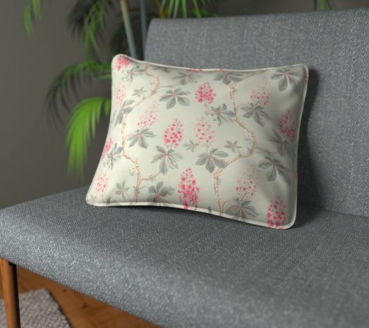 Chestnut Tree Seaspray/Peony Piped Cushion