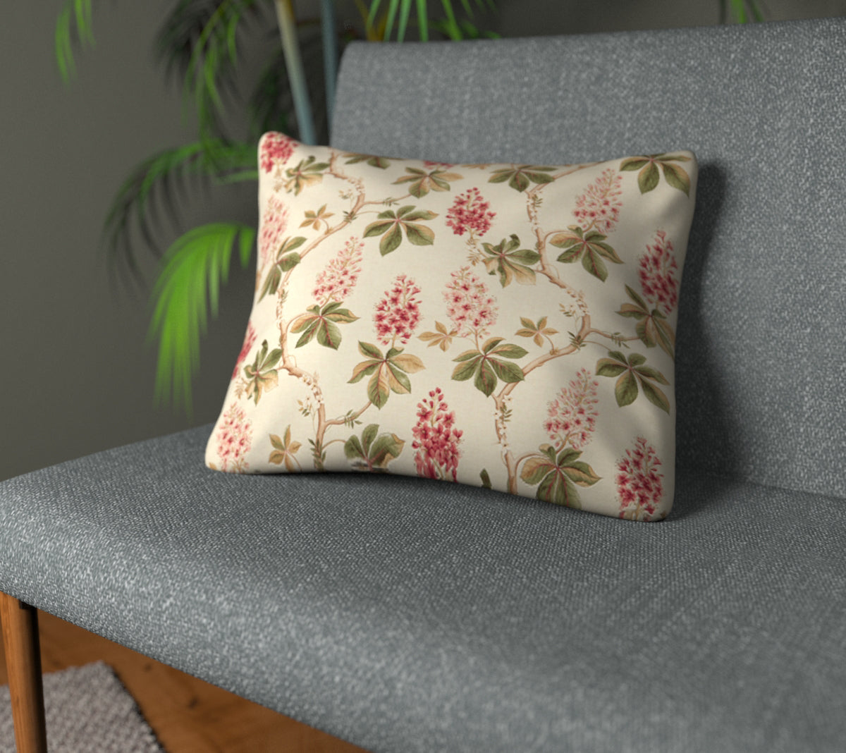 Chestnut Tree Coral/Bayleaf Plain Cushion