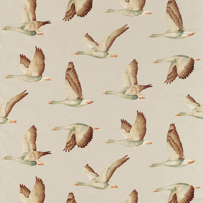 Elysian Geese Briarwood/Linen Fabric Sample