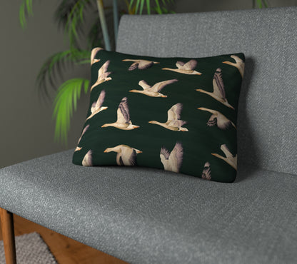 Elysian Geese Forest/Fig Plain Cushion