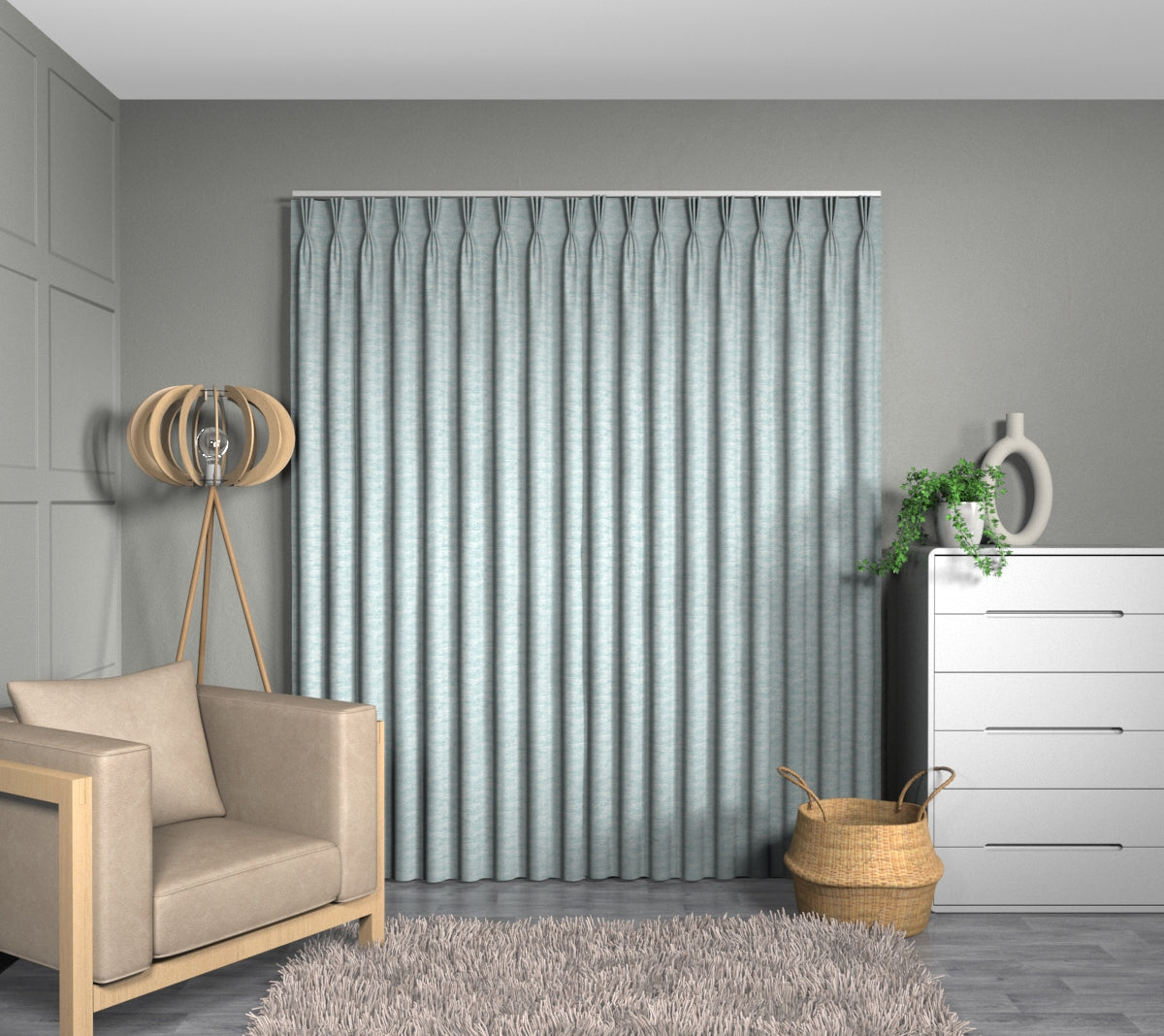 Ellary Seaspray Triple Pleat Curtain