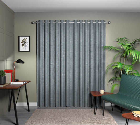 Nebula Charcoal Eyelet Curtain