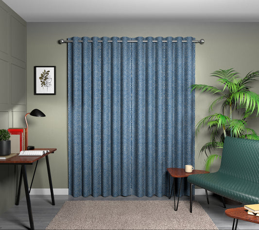 Nebula Denim Eyelet Curtain