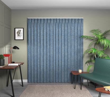 Nebula Denim Triple Pleat Curtain