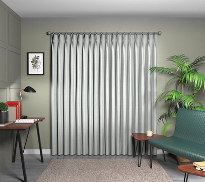Nebula Dove Double Pleat Curtain