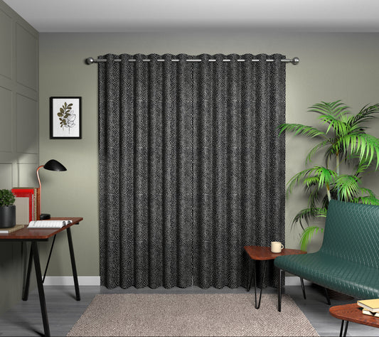 Nebula Noir Eyelet Curtain