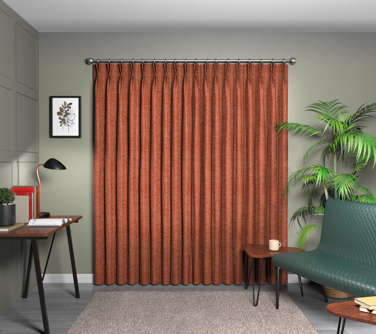 Nebula Spice Double Pleat Curtain