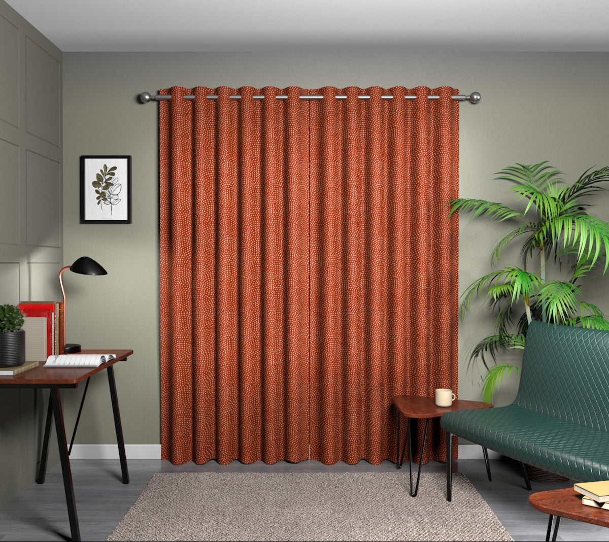 Nebula Spice Eyelet Curtain