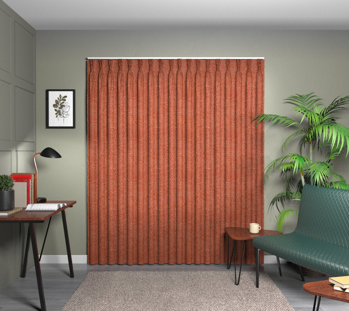 Nebula Spice Triple Pleat Curtain