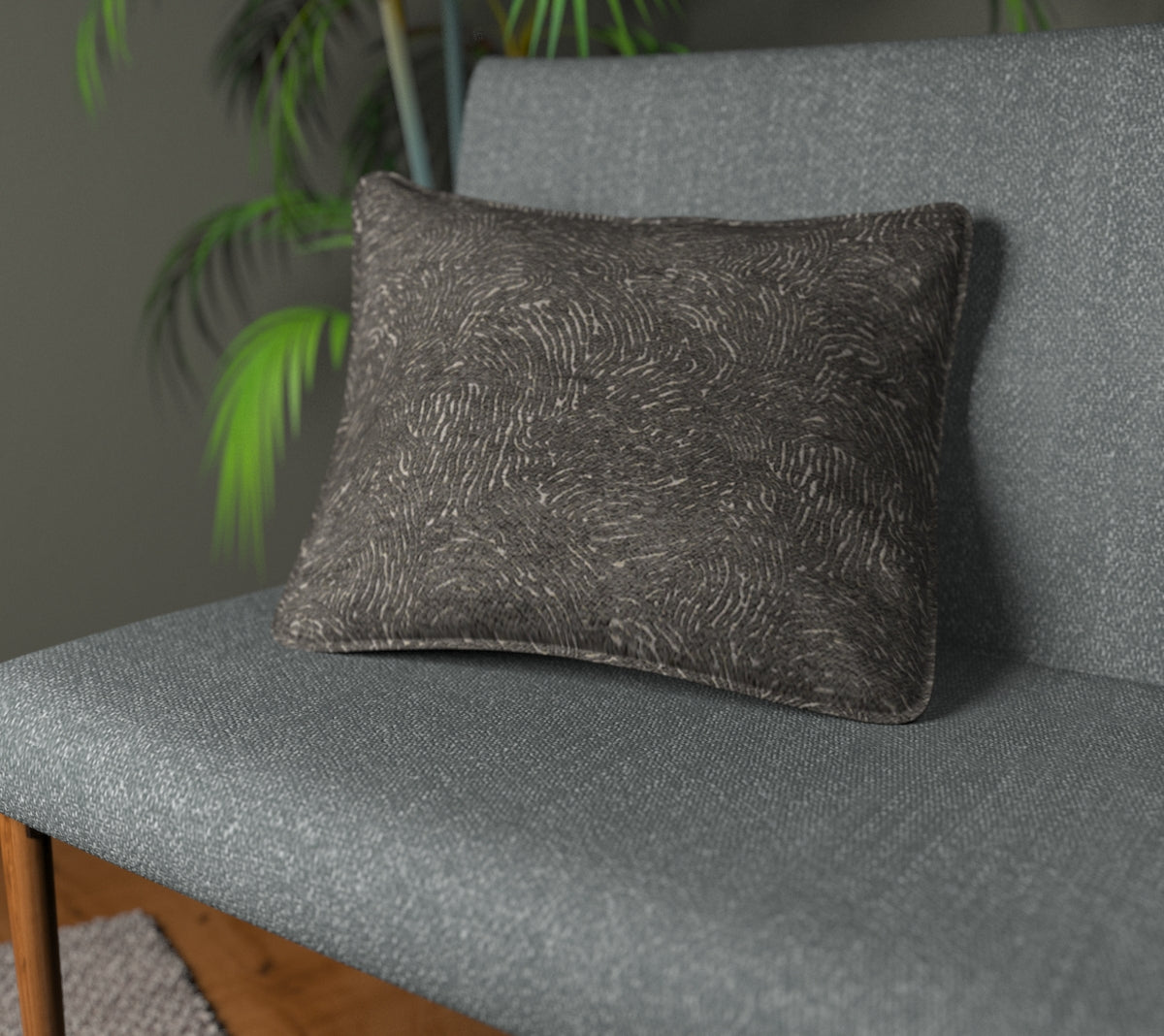 Levante Charcoal Piped Cushion
