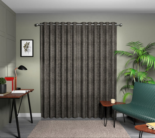 Levante Charcoal Eyelet Curtain
