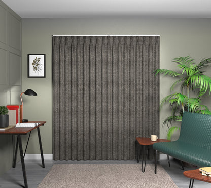 Levante Charcoal Triple Pleat Curtain