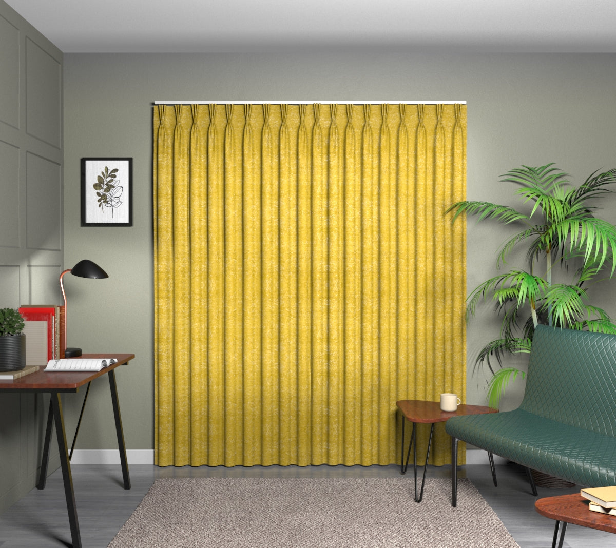Levante Chartreuse Triple Pleat Curtain