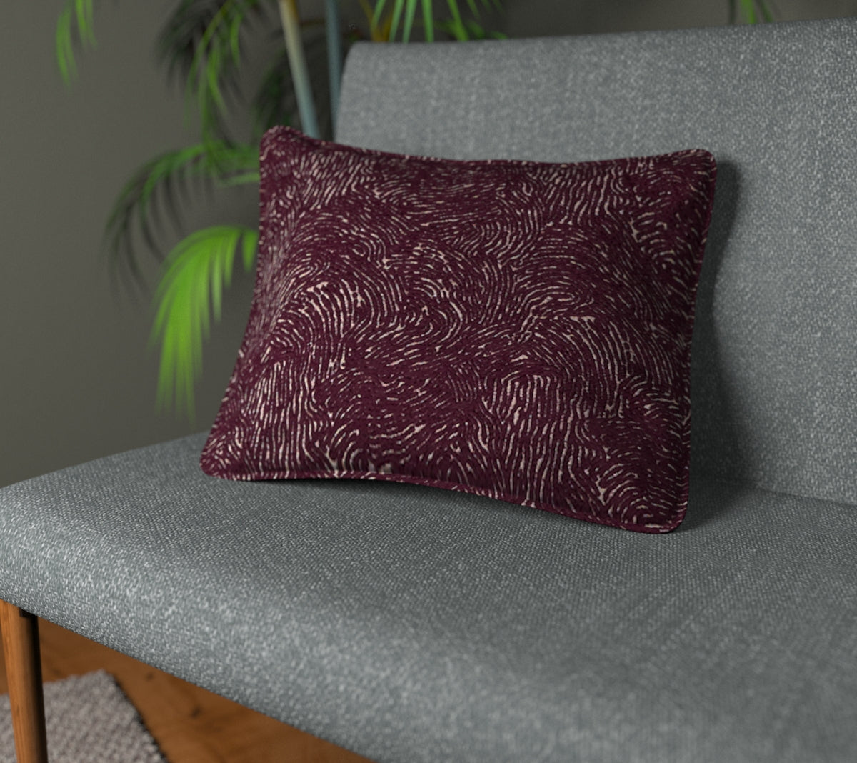 Levante Damson Piped Cushion