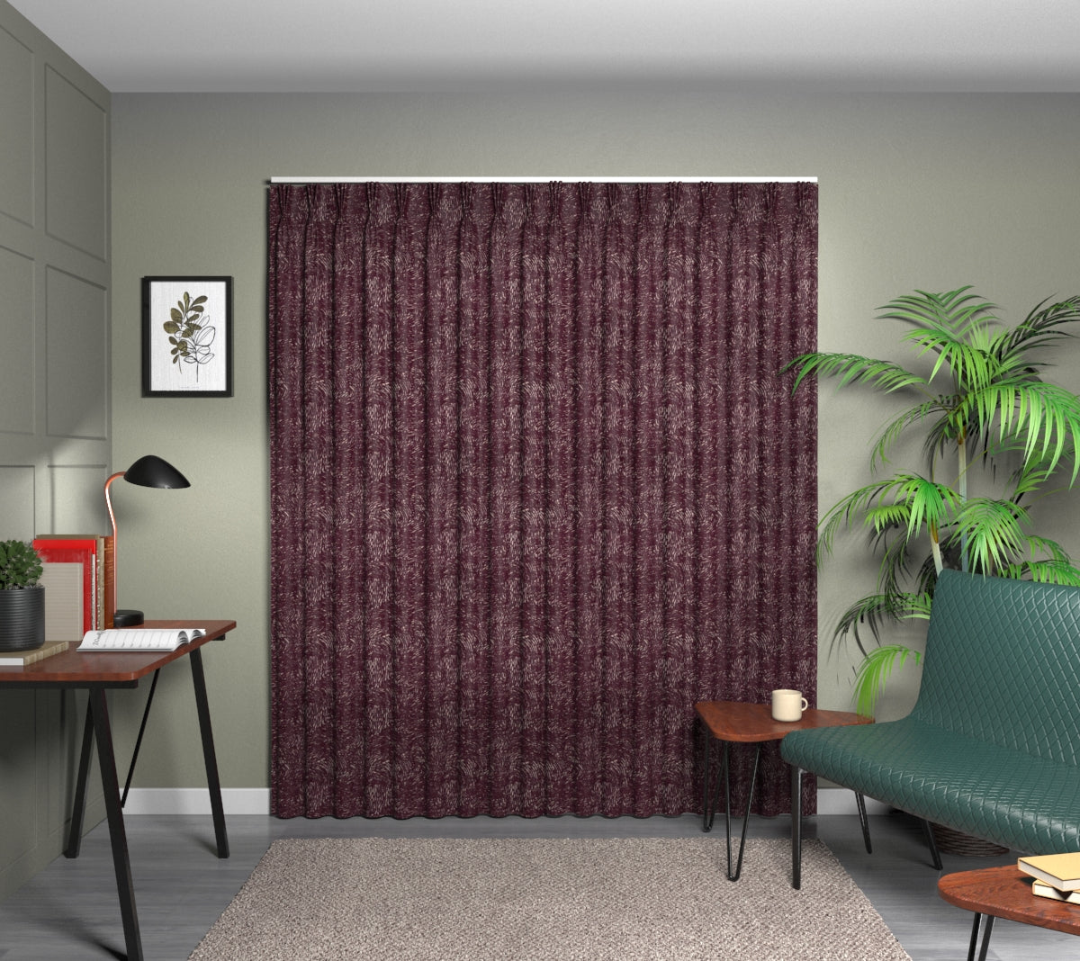 Levante Damson Triple Pleat Curtain